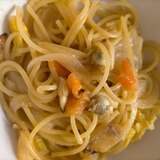 あさりとトマトと玉ねぎのパスタ